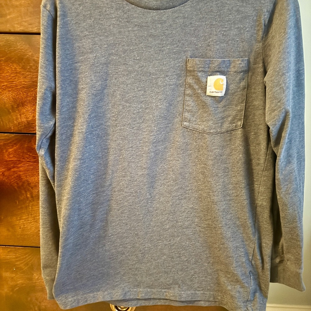 Carhartt Heather Gray Shirt with Logo Patch